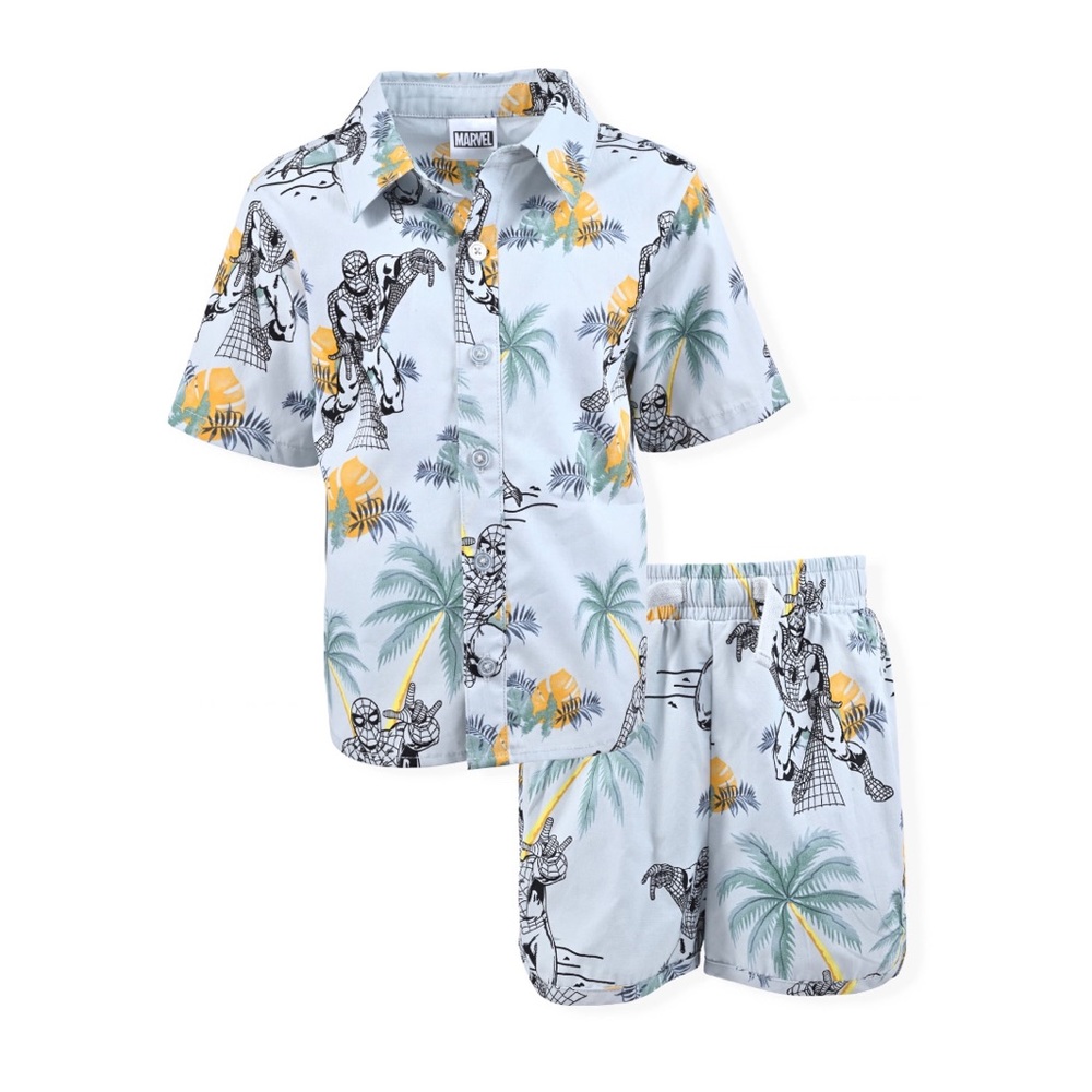 Spider-Man Toddler Boy Woven Shirt and Shorts Set, 2-Piece, Size 3T